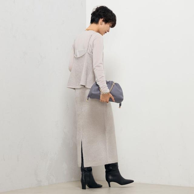 ノーリーズ（NOLLEY’S）/《セットアップ対応》《手洗い可能》キラキラフェザーフレアビスチェ