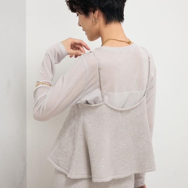 ノーリーズ（NOLLEY’S）/《セットアップ対応》《手洗い可能》キラキラフェザーフレアビスチェ