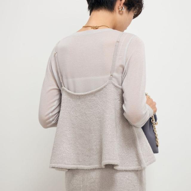 ノーリーズ（NOLLEY’S）/《セットアップ対応》《手洗い可能》キラキラフェザーフレアビスチェ