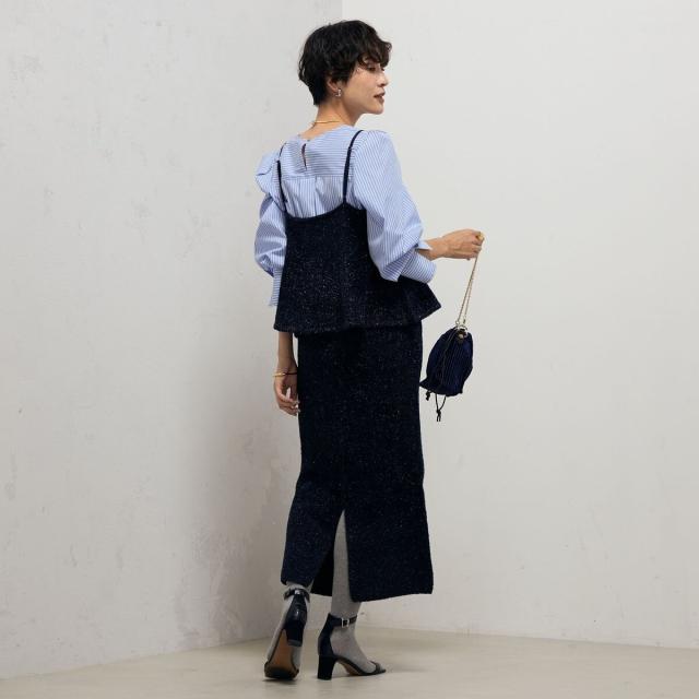 ノーリーズ（NOLLEY’S）/《セットアップ対応》《手洗い可能》キラキラフェザーフレアビスチェ