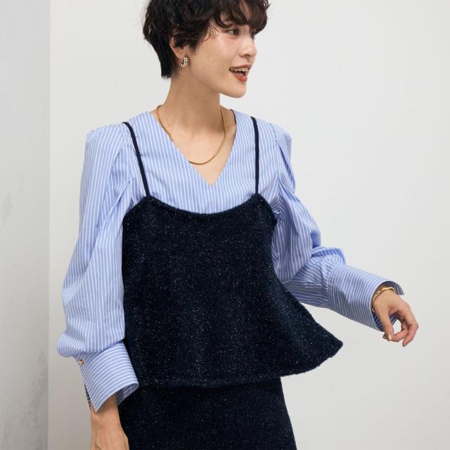 ノーリーズ（NOLLEY’S）/《セットアップ対応》《手洗い可能》キラキラフェザーフレアビスチェ