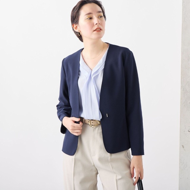 ノーリーズ（NOLLEY’S）/《セットアップ対応》ウォッシャブルボンディングジョーゼットノーカラージャケットの通販は