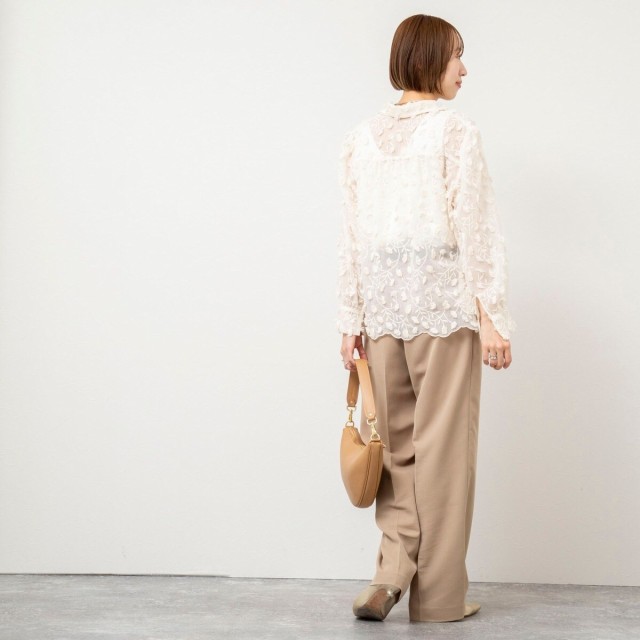 ノーリーズ（NOLLEY’S）/ウォッシャブルチュール刺繍衿付きブラウスの通販は