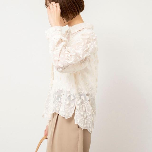 ノーリーズ（NOLLEY’S）/ウォッシャブルチュール刺繍衿付きブラウスの通販は