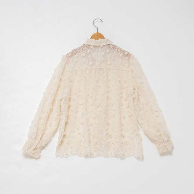 ノーリーズ（NOLLEY’S）/ウォッシャブルチュール刺繍衿付きブラウスの通販は