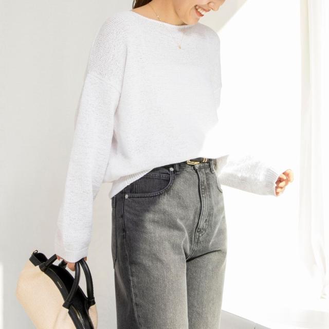 ノーリーズ（NOLLEY’S）/《手洗い可能》テープヤーンボートネックプルオーバーニット