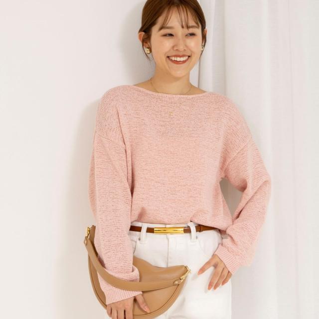 ノーリーズ（NOLLEY’S）/《手洗い可能》テープヤーンボートネックプルオーバーニット