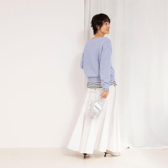 ノーリーズ（NOLLEY’S）/《手洗い可能》テープヤーンボートネックプルオーバーニット