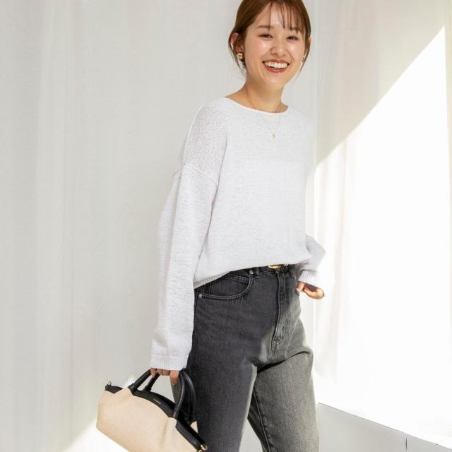 ノーリーズ（NOLLEY’S）/《手洗い可能》テープヤーンボートネックプルオーバーニット