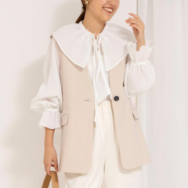 ウールカシミヤ ミラノリブ 圧縮ニットジレ トップス ベスト ジレ 335802 トップス ベスト ジレ ウールカシミヤ ミラノリブ 圧縮