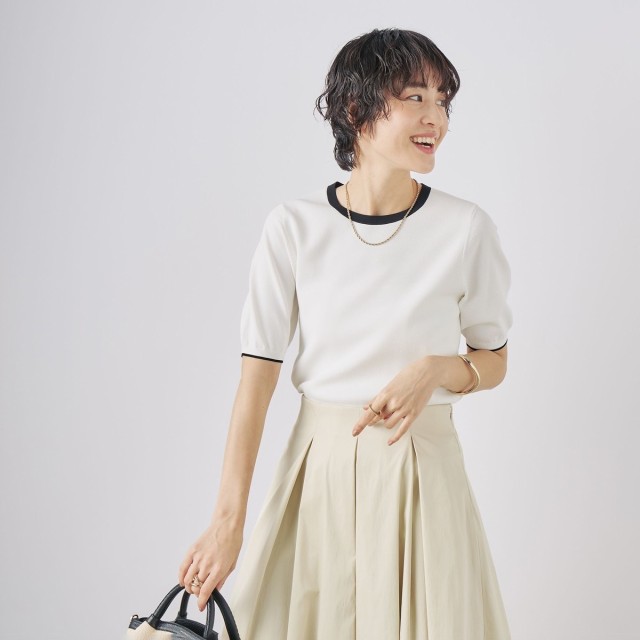 ノーリーズ（NOLLEY’S）/《アンサンブル対応》《手洗い可能》マルチファンクション総針ショートスリーブプルオーバーニットの通販は