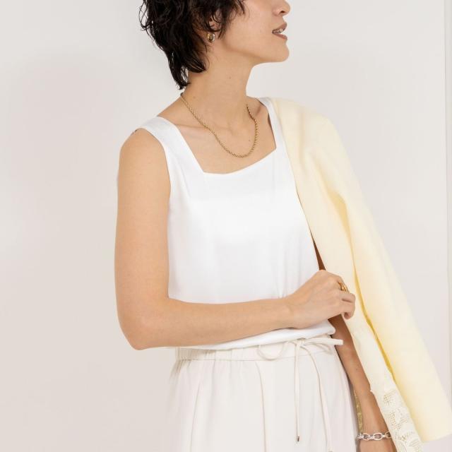 ノーリーズ（NOLLEY’S）/《手洗い可能》サテン×ベア天2WAYタンクトップ