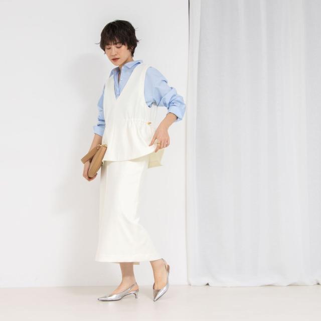 ノーリーズ（NOLLEY’S）/《セットアップ対応》ウォッシャブルニットジョーゼットタイトミディスカート