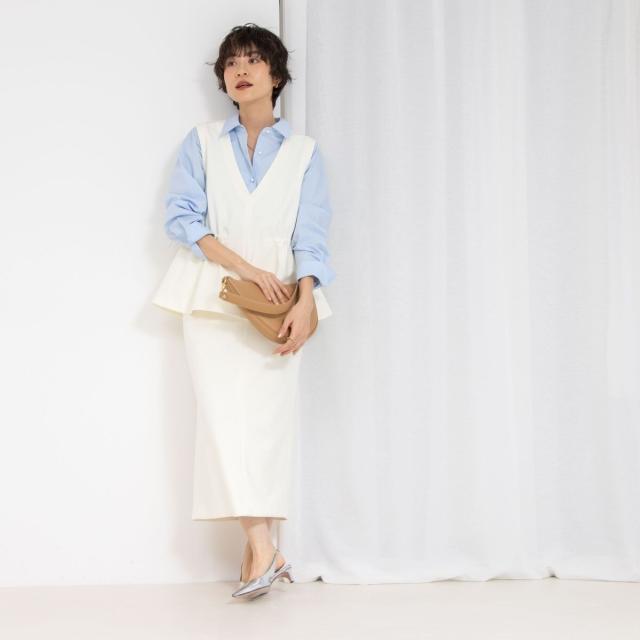 ノーリーズ（NOLLEY’S）/《セットアップ対応》ウォッシャブルニットジョーゼットタイトミディスカート