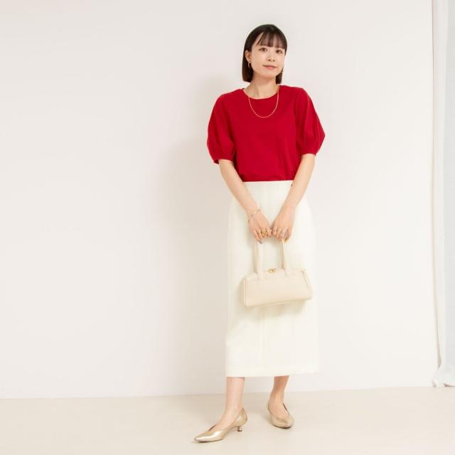 ノーリーズ（NOLLEY’S）/《セットアップ対応》ウォッシャブルニットジョーゼットタイトミディスカート