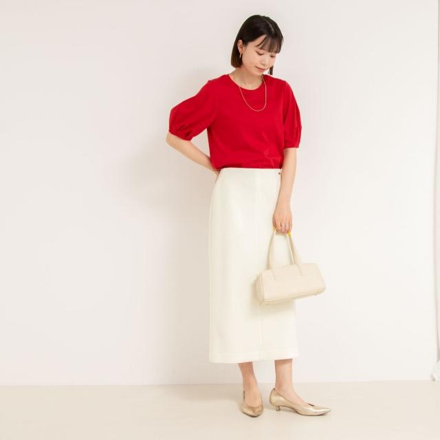 ノーリーズ（NOLLEY’S）/《セットアップ対応》ウォッシャブルニットジョーゼットタイトミディスカート