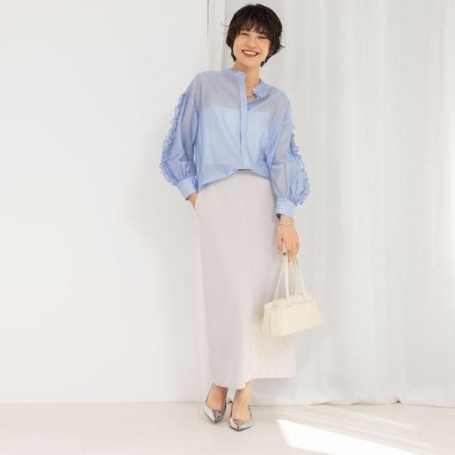 ノーリーズ（NOLLEY’S）/《セットアップ対応》ウォッシャブルニットジョーゼットタイトミディスカート