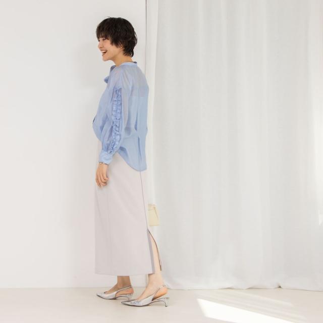 ノーリーズ（NOLLEY’S）/《セットアップ対応》ウォッシャブルニットジョーゼットタイトミディスカート