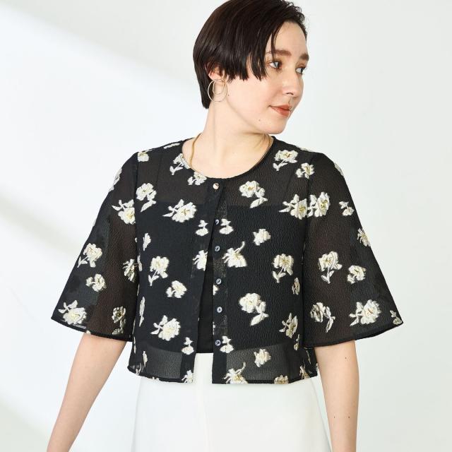 NOLLEY'S チュールフラワージャケットF ホワイト タグ付き ノーリーズ