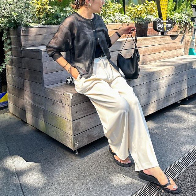 ノーリーズ（NOLLEY’S）/《手洗い可能》シアーブロックチェック2WAYクルーネックカーディガン