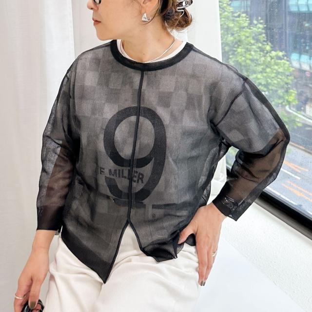 ノーリーズ（NOLLEY’S）/《手洗い可能》シアーブロックチェック2WAYクルーネックカーディガン