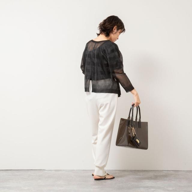 ノーリーズ（NOLLEY’S）/《手洗い可能》シアーブロックチェック2WAYクルーネックカーディガン