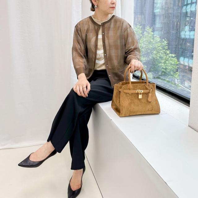 ノーリーズ（NOLLEY’S）/《手洗い可能》シアーブロックチェック2WAYクルーネックカーディガン