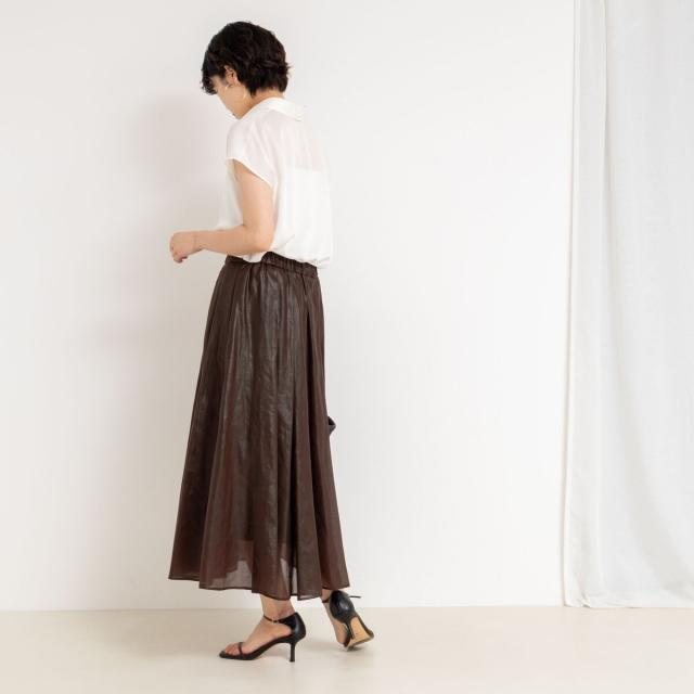 ノーリーズ（NOLLEY'S）/裾リブサテンシフォンフレンチシャツ