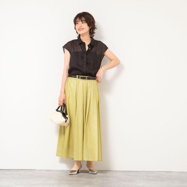 NOLLEY's/ ウォッシャブルシアーダンボールタックスカート NOLLEY's/ ウォッシャブルシアーダンボールタックスカート
