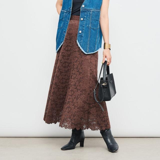 ノーリーズ（NOLLEY’S）/ウォッシャブルレースマーメイドスカート