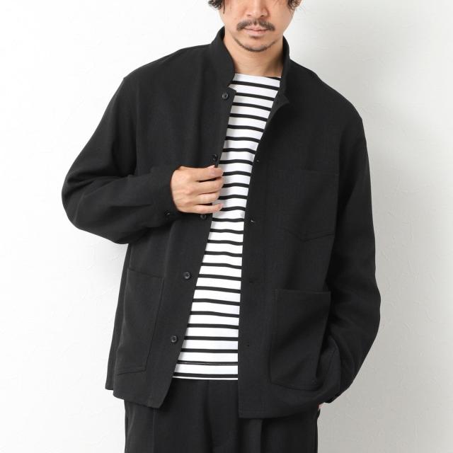 ノーリーズ（NOLLEY’S）/《セットアップ対応》LANATEC ウーステッドサージストレッチ マオカラーシャツブルゾン