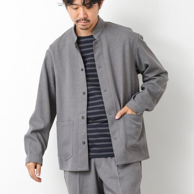 ノーリーズ（NOLLEY’S）/《セットアップ対応》LANATEC ウーステッドサージストレッチ マオカラーシャツブルゾン