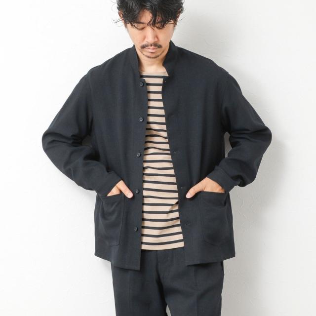 ノーリーズ（NOLLEY’S）/《セットアップ対応》LANATEC ウーステッドサージストレッチ マオカラーシャツブルゾン