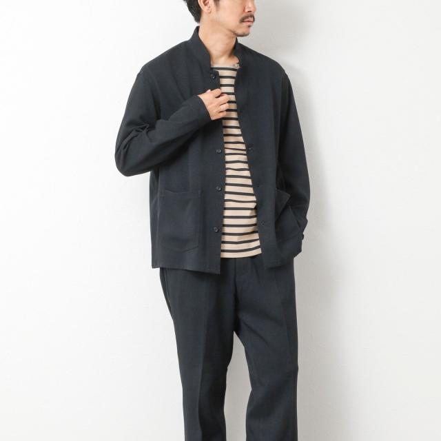 ノーリーズ（NOLLEY’S）/《セットアップ対応》LANATEC ウーステッドサージストレッチ マオカラーシャツブルゾン