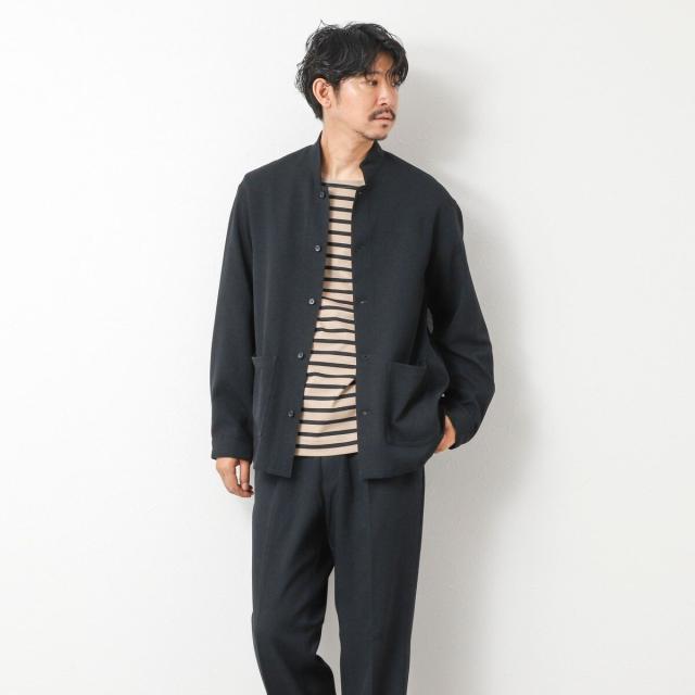 ノーリーズ（NOLLEY’S）/《セットアップ対応》LANATEC ウーステッドサージストレッチ マオカラーシャツブルゾン