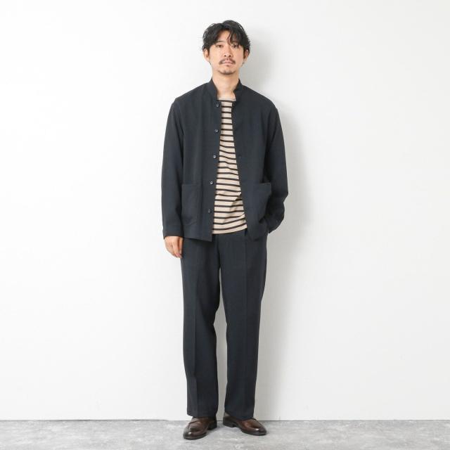 ノーリーズ（NOLLEY’S）/《セットアップ対応》LANATEC ウーステッドサージストレッチ マオカラーシャツブルゾン