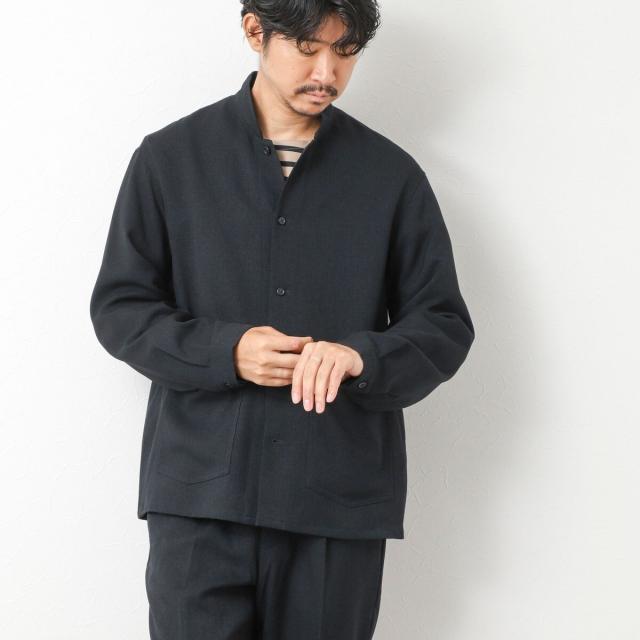 ノーリーズ（NOLLEY’S）/《セットアップ対応》LANATEC ウーステッドサージストレッチ マオカラーシャツブルゾン