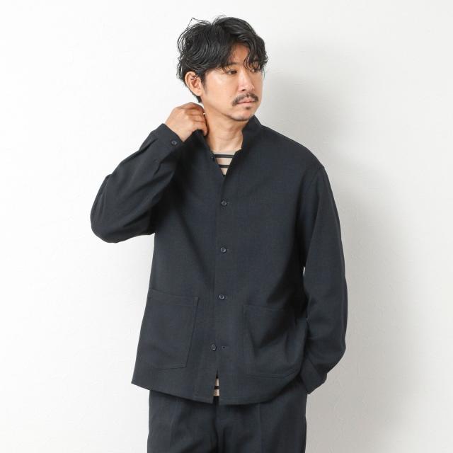 ノーリーズ（NOLLEY’S）/《セットアップ対応》LANATEC ウーステッドサージストレッチ マオカラーシャツブルゾン