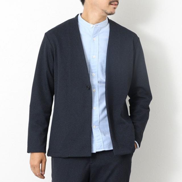 ノーリーズ（NOLLEY’S）/《ビジカジ/セットアップ対応》【尾州】先染めウォッシャブルノーカラーカーディガンジャケット 25AW