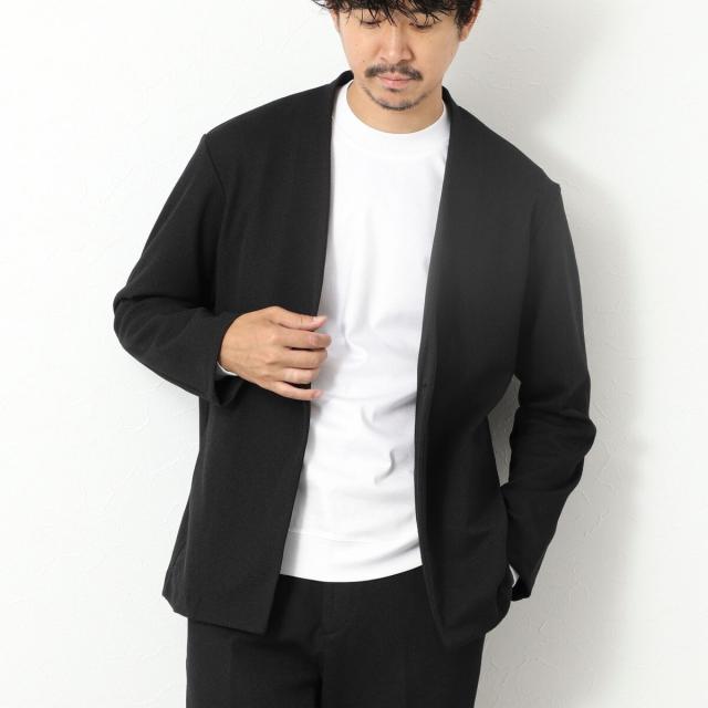 ノーリーズ（NOLLEY’S）/《ビジカジ/セットアップ対応》【尾州】先染めウォッシャブルノーカラーカーディガンジャケット 25AW