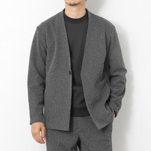 ノーリーズ（NOLLEY’S）/《ビジカジ/セットアップ対応》【尾州】先染めウォッシャブルノーカラーカーディガンジャケット 25AW