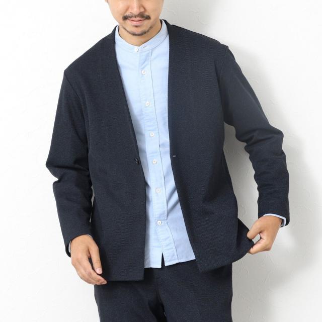 ノーリーズ（NOLLEY’S）/《ビジカジ/セットアップ対応》【尾州】先染めウォッシャブルノーカラーカーディガンジャケット 25AW