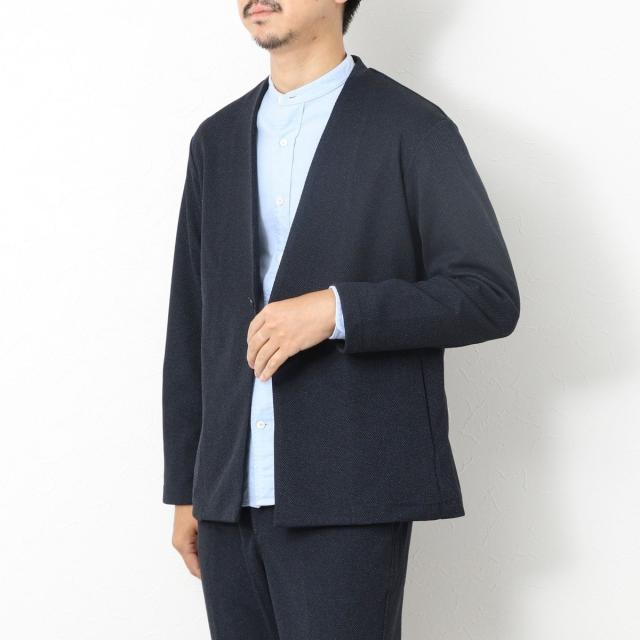 ノーリーズ（NOLLEY’S）/《ビジカジ/セットアップ対応》【尾州】先染めウォッシャブルノーカラーカーディガンジャケット 25AW