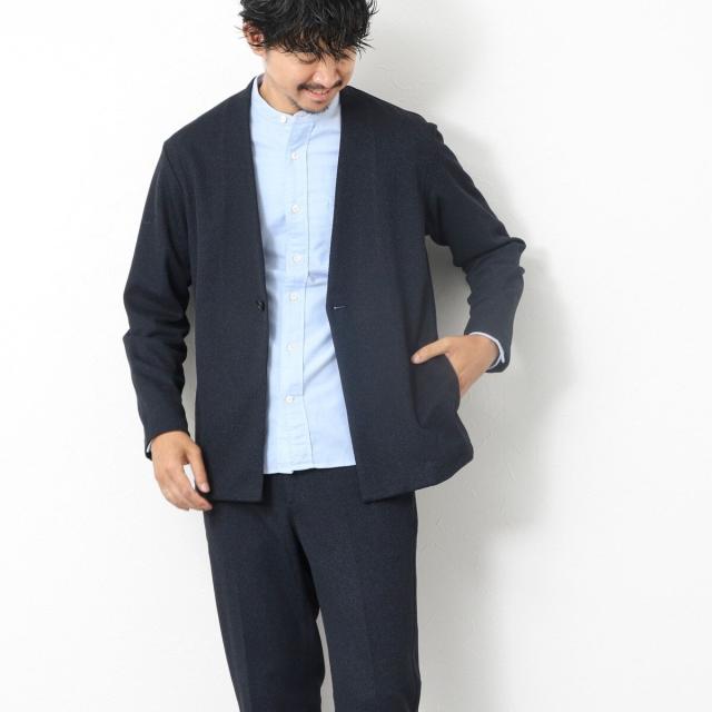 ノーリーズ（NOLLEY’S）/《ビジカジ/セットアップ対応》【尾州】先染めウォッシャブルノーカラーカーディガンジャケット 25AW