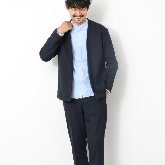 ノーリーズ（NOLLEY’S）/《ビジカジ/セットアップ対応》【尾州】先染めウォッシャブルノーカラーカーディガンジャケット 25AW