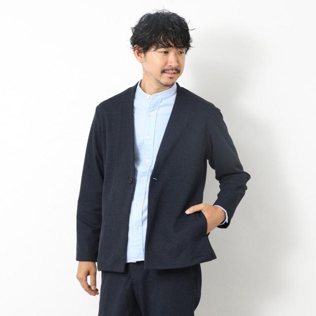 ノーリーズ（NOLLEY’S）/《ビジカジ/セットアップ対応》【尾州】先染めウォッシャブルノーカラーカーディガンジャケット 25AW