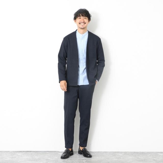 ノーリーズ（NOLLEY’S）/《ビジカジ/セットアップ対応》【尾州】先染めウォッシャブルノーカラーカーディガンジャケット 25AW