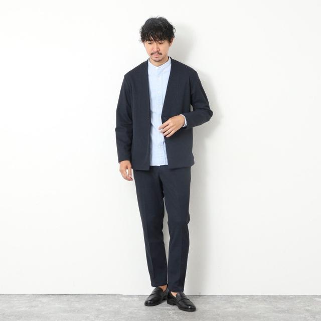 ノーリーズ（NOLLEY’S）/《ビジカジ/セットアップ対応》【尾州】先染めウォッシャブルノーカラーカーディガンジャケット 25AW