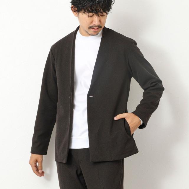ノーリーズ（NOLLEY’S）/《ビジカジ/セットアップ対応》【尾州】先染めウォッシャブルノーカラーカーディガンジャケット 25AW