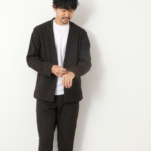 ノーリーズ（NOLLEY’S）/《ビジカジ/セットアップ対応》【尾州】先染めウォッシャブルノーカラーカーディガンジャケット 25AW